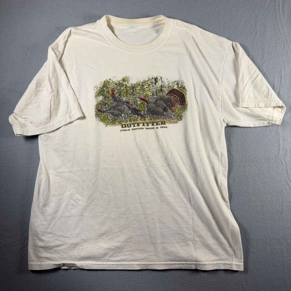 Gobbler Ridge Outfitter Turkey Graphic T-Shirt Mens XL White Hunting Outdoor Tee